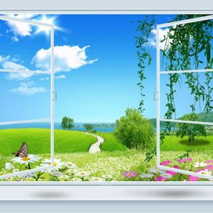 Tranh Dán Tường Cửa Sổ