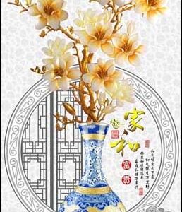 Tranh Dán Tường Bình Hoa