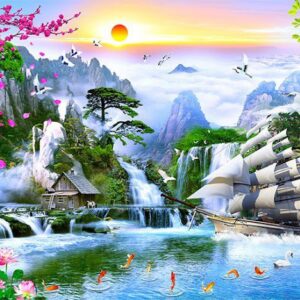 Tranh Dán Tường Phú Quý Thuận Buồm Xuôi Gió