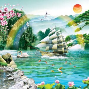 Tranh Dán Tường Phú Quý Thuận Buồm Xuôi Gió