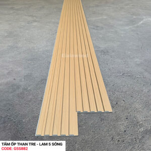 Tấm ốp than tre lam sóng vân gỗ vàng sồi