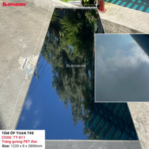 Tấm Ốp Than Tre Cao Cấp Tráng Gương PET đen