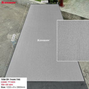 Tấm Ốp Than Tre Cao Cấp Vân Vải Xám