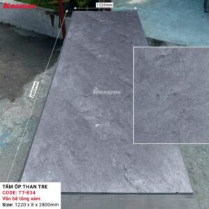 Tấm Ốp Than Tre Cao Cấp Vân Bê Tông Xám