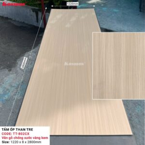 Tấm Ốp Than Tre Cao Cấp Gỗ Chống Xước Vàng Kem